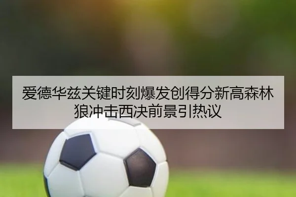 爱德华兹关键时刻爆发创得分新高森林狼冲击西决前景引热议